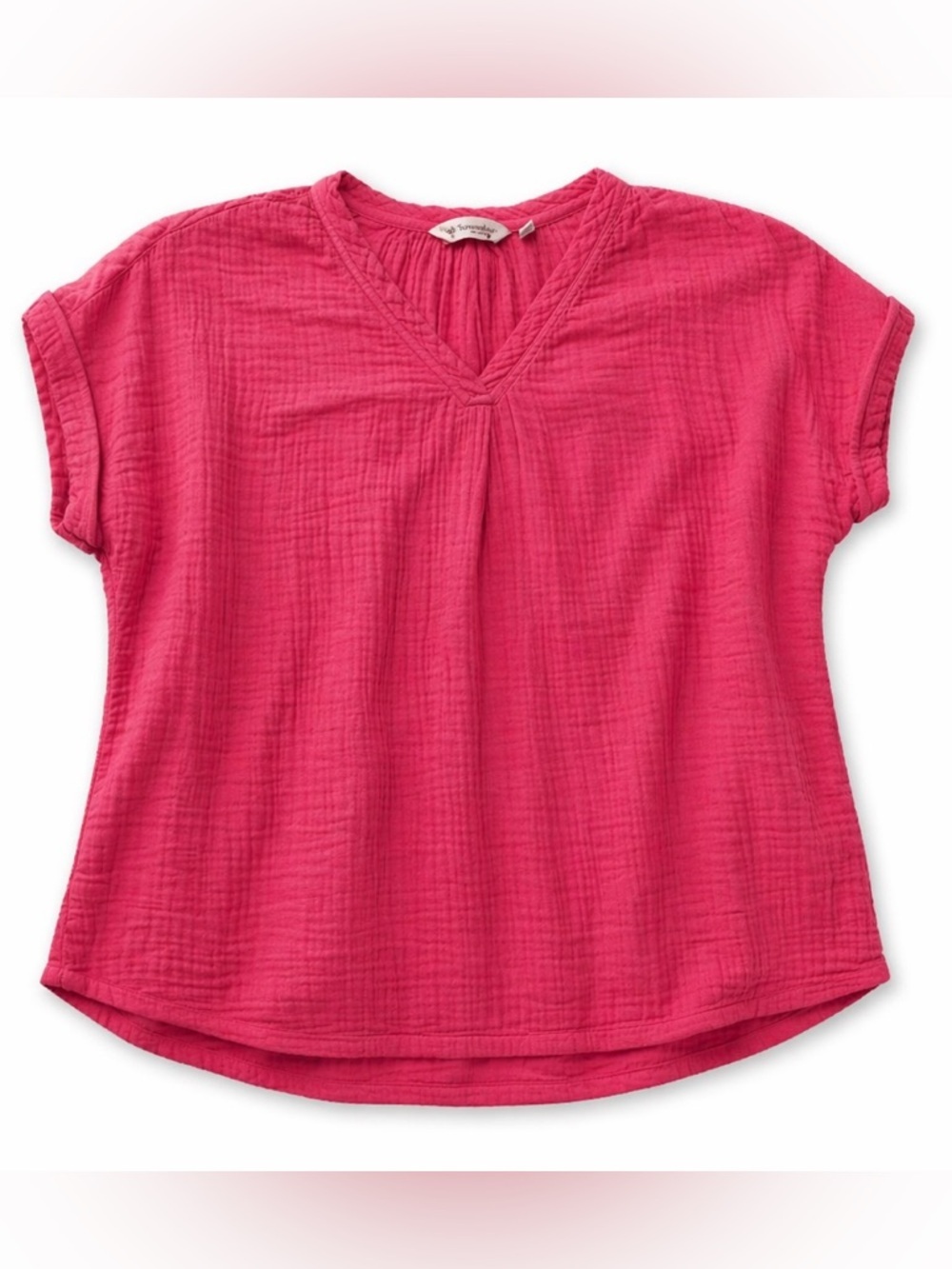 Soft Surroundings Gauze Top Shirt Women’s Pink Short Sleeve MP - Picture 2 of 8